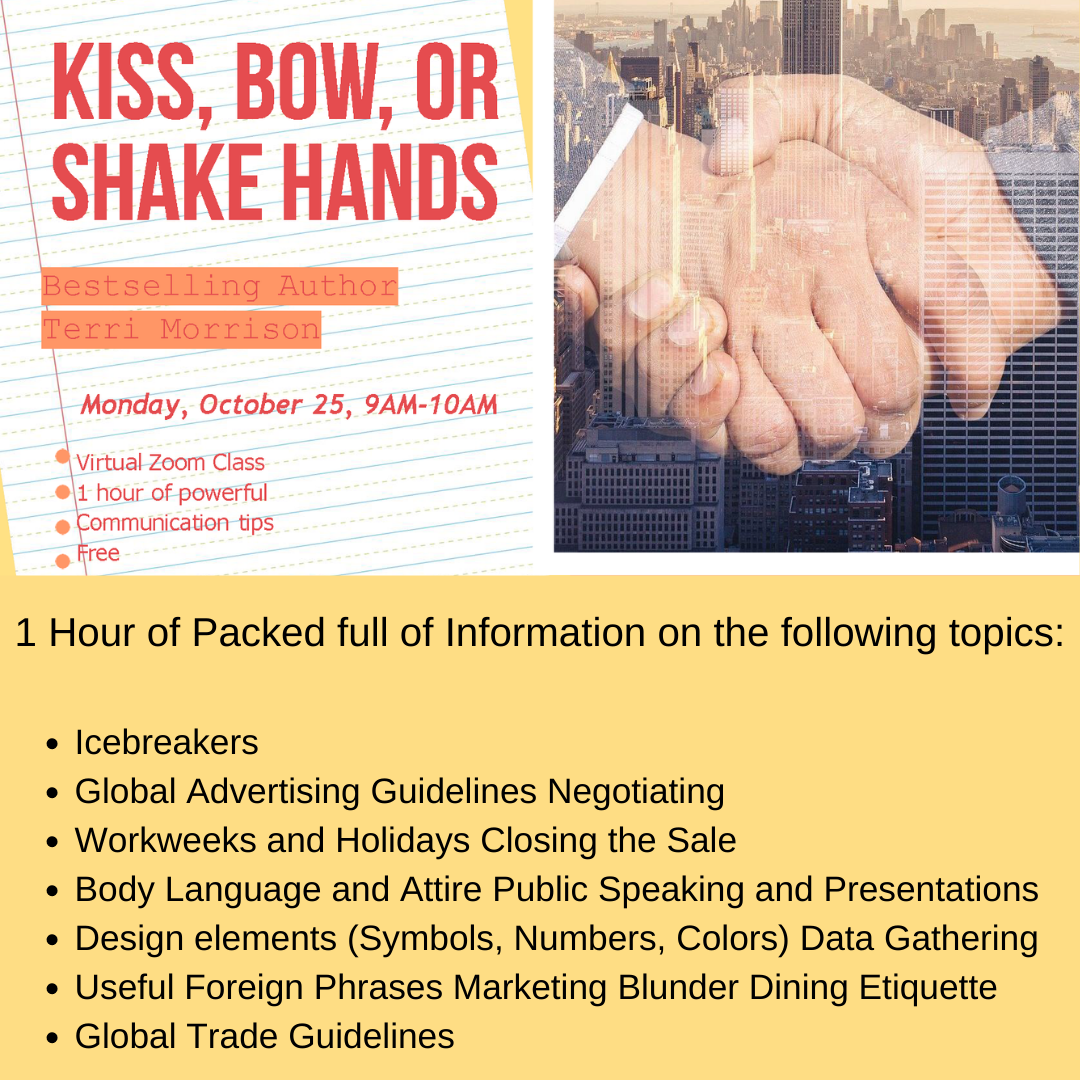 Kiss, Bow, or Shake Hands Sales & Marketing Space Coast Association
